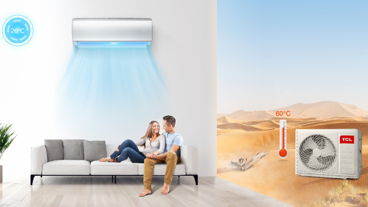 Strong Cooling in High Ambient Temperature Feature Available on AI Ultra-Inverter Air Conditioner