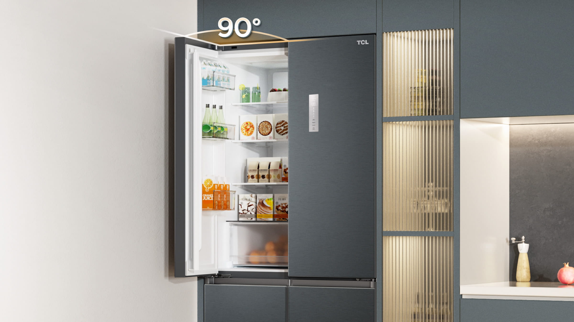 TCL Refrigerator C456CD easily placed into the cabinet