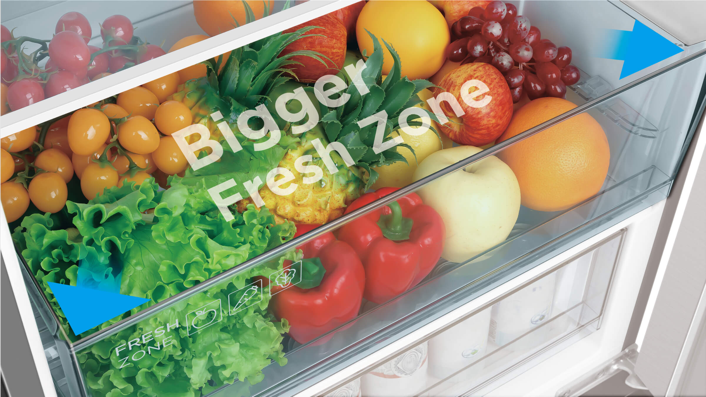 TCL P456BF Refrigerator Enlarged Fresh Drawers