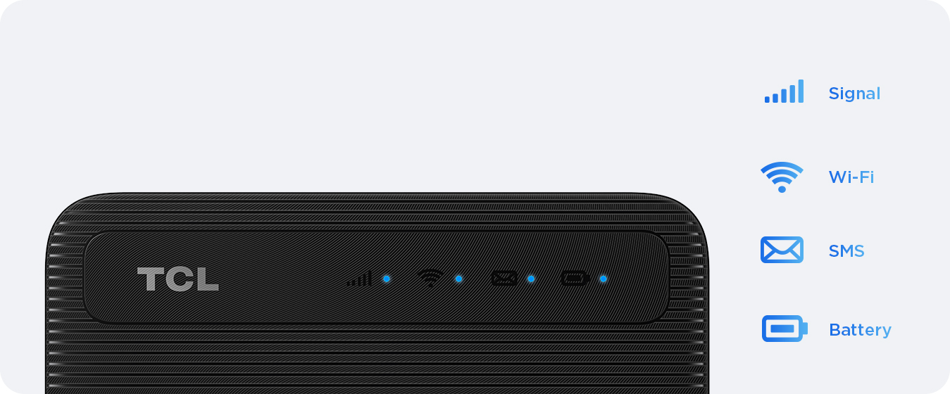 TCL LINKZONE MW63C Router LED indicators