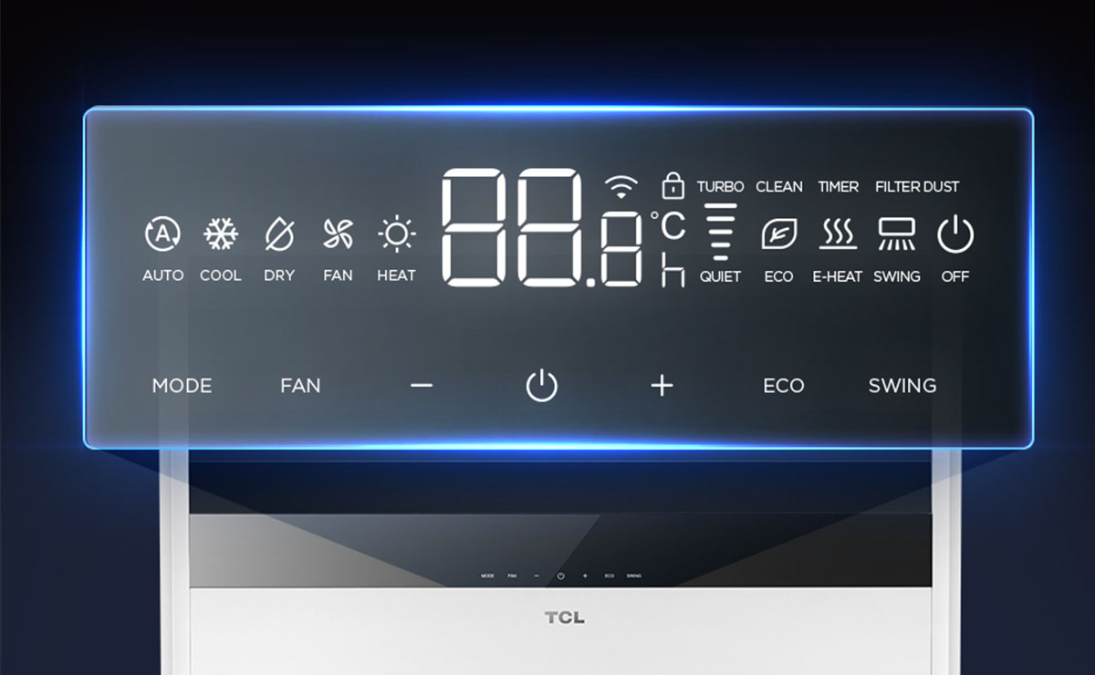 TCL CAC Floor Standing AC with Extra-large touch screen panel