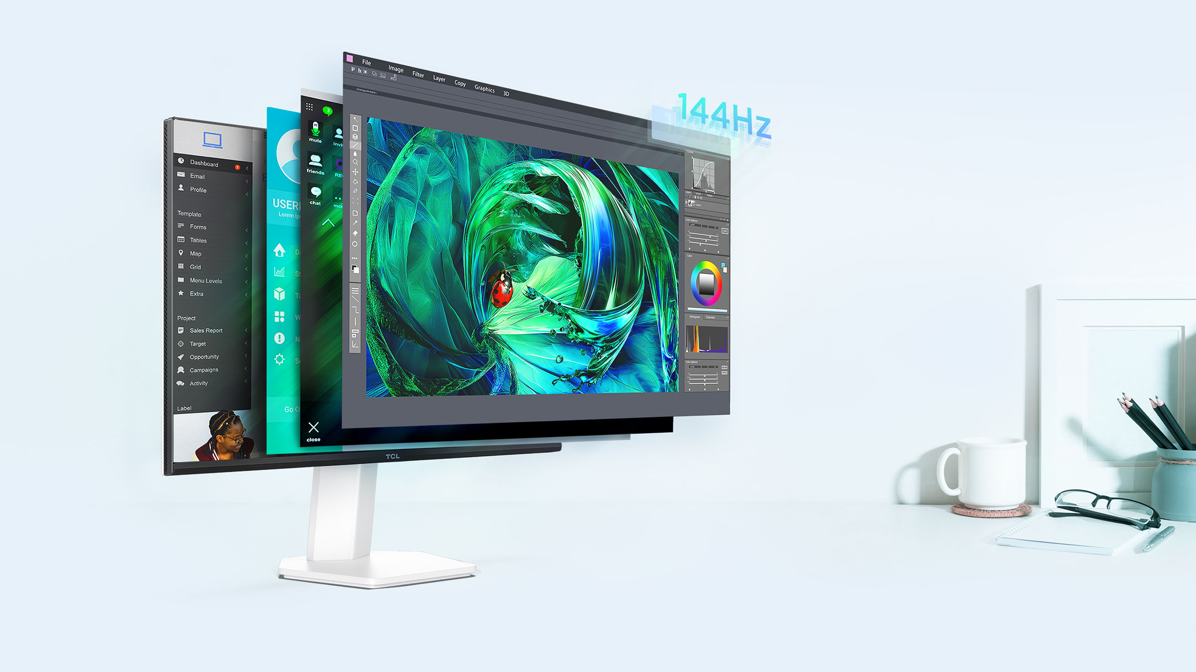 25G54 Monitor 144Hz Native Refresh Rate מסך מחשב גיימינג 25G54 Mini LED Monitor מבית TCL