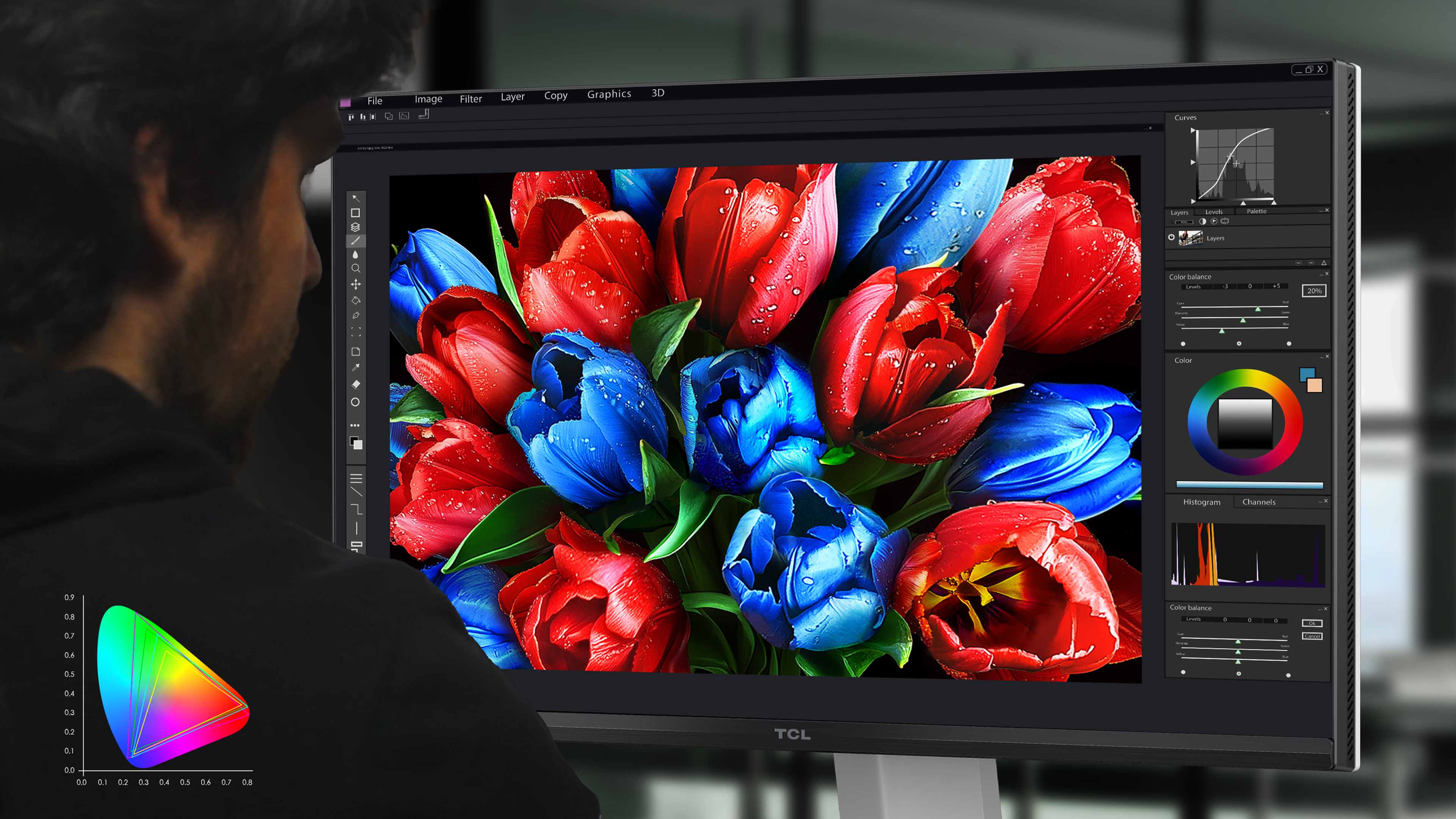 TCL 27R73Q Monitor ΔE＜2 professional color accuracy