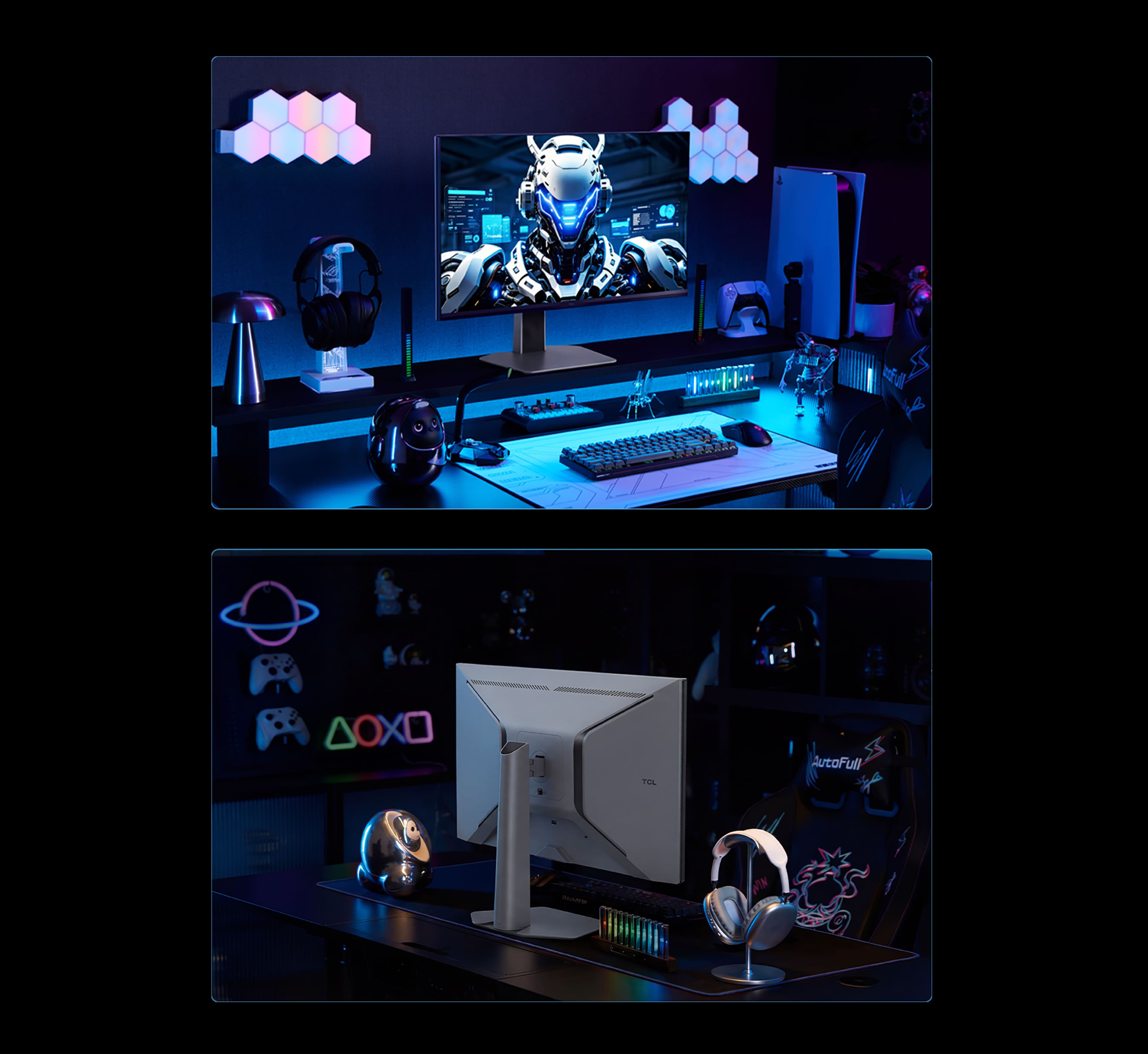 TCL 25P2A Pro Gaming Monitor "Wings of Shadow" Beautiful Back Design