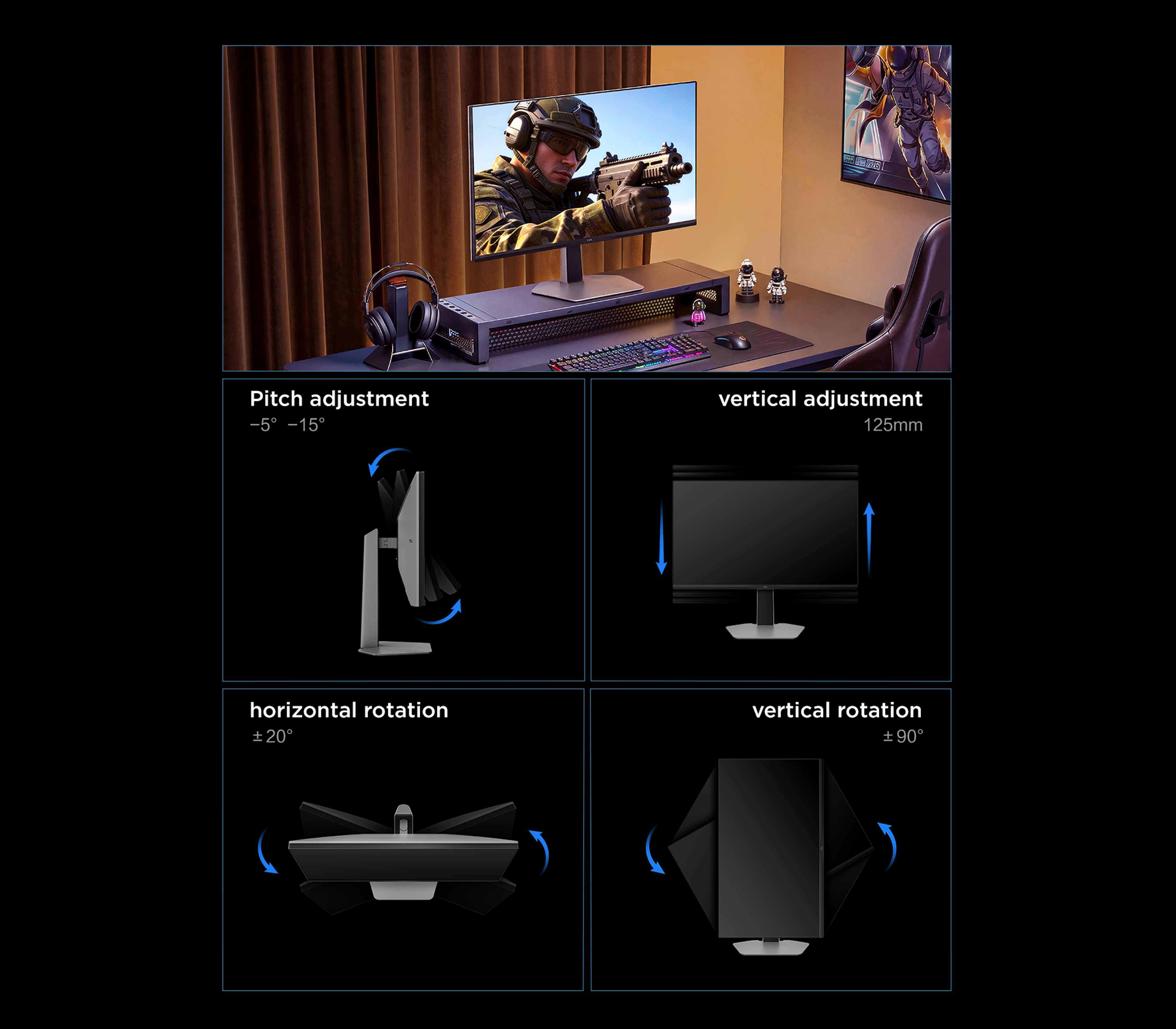 TCL 25P2A Pro Gaming Monitor Hexagon Multi-Function Stand