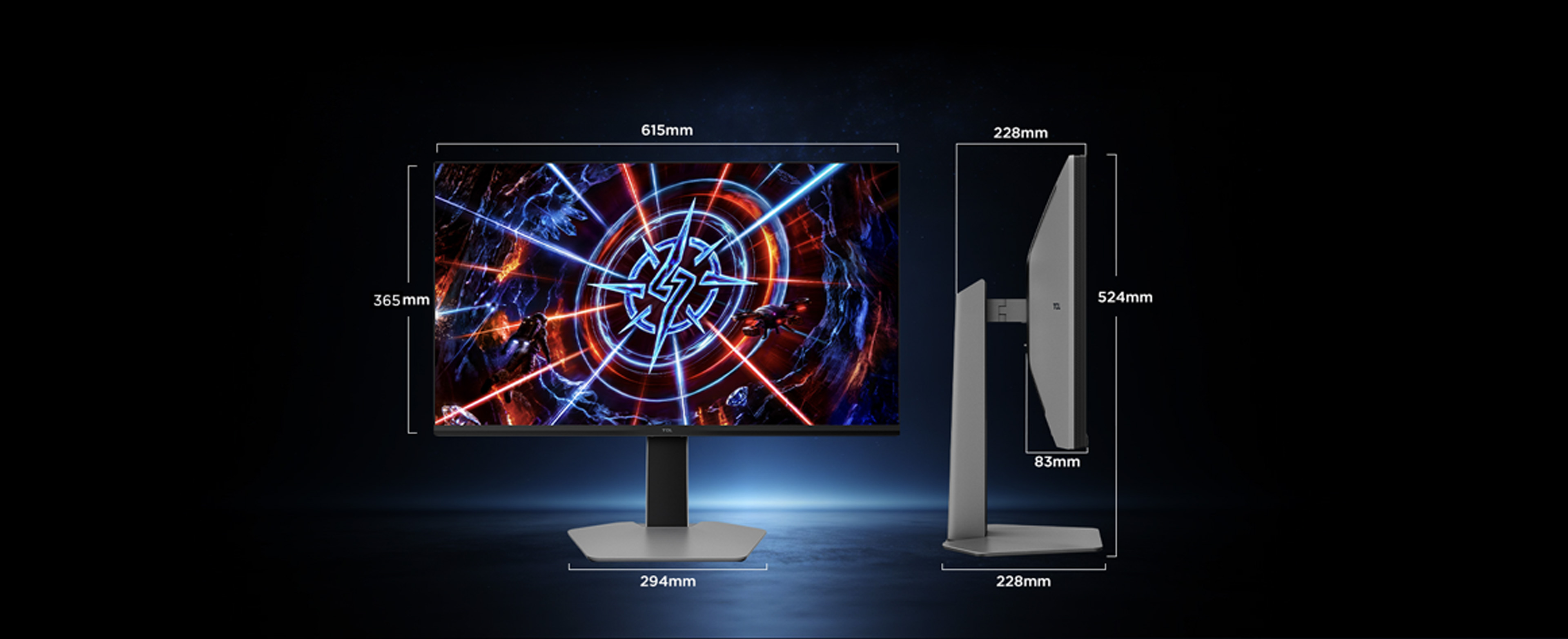 TCL 27P2A 200Hz Mini LED Gaming Monitor Dimension