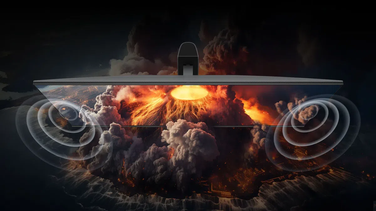 Built-In Stereo Speakers מסך מחשב גיימינג 32 אינץ' 32G64 QD-Mini LED מבית TCL