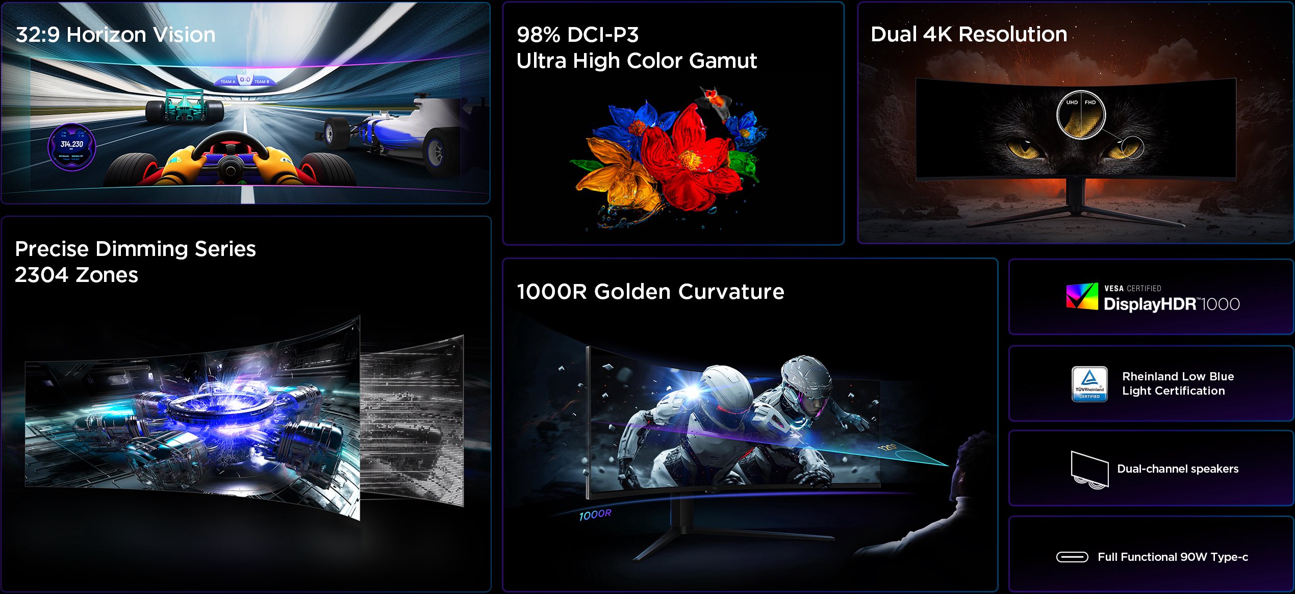 TCL 57R94 HDR Professional Monitor Features