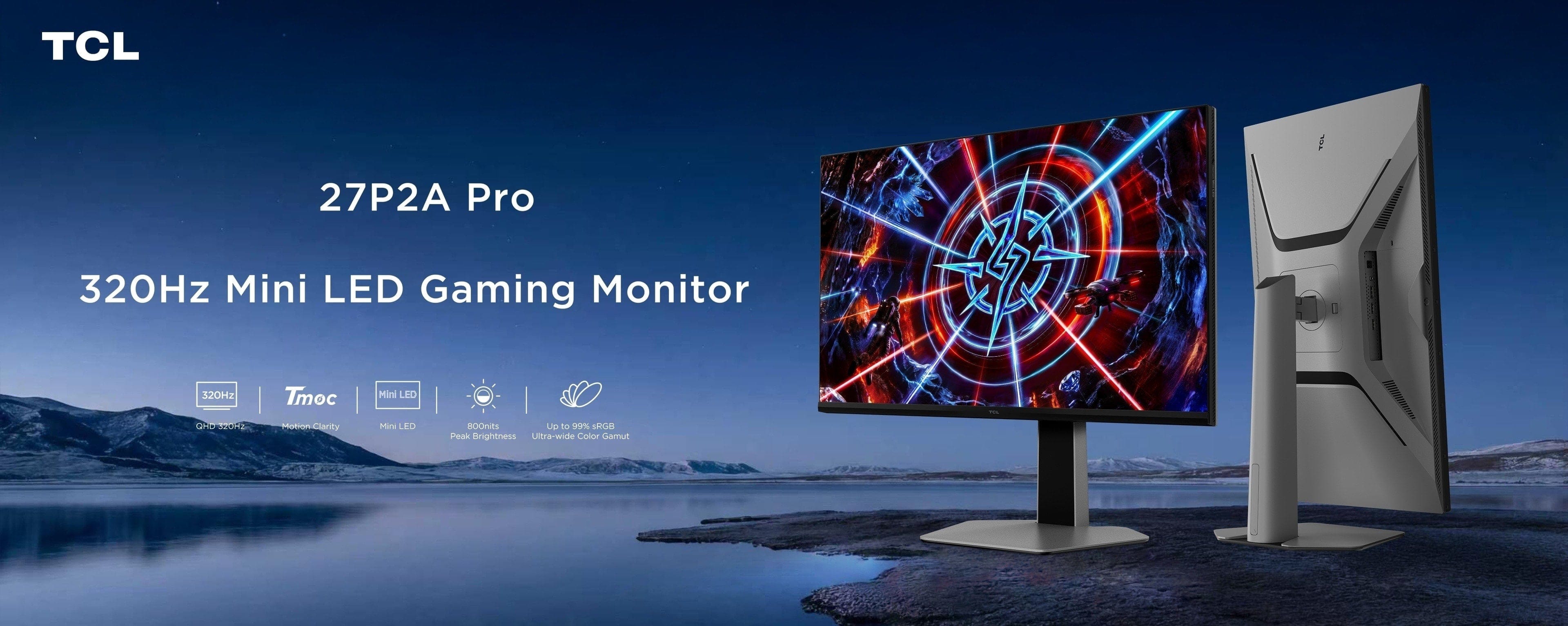 乐竟体育 27P2A Pro 320Hz Mini LED Gaming Monitor  Key Visual