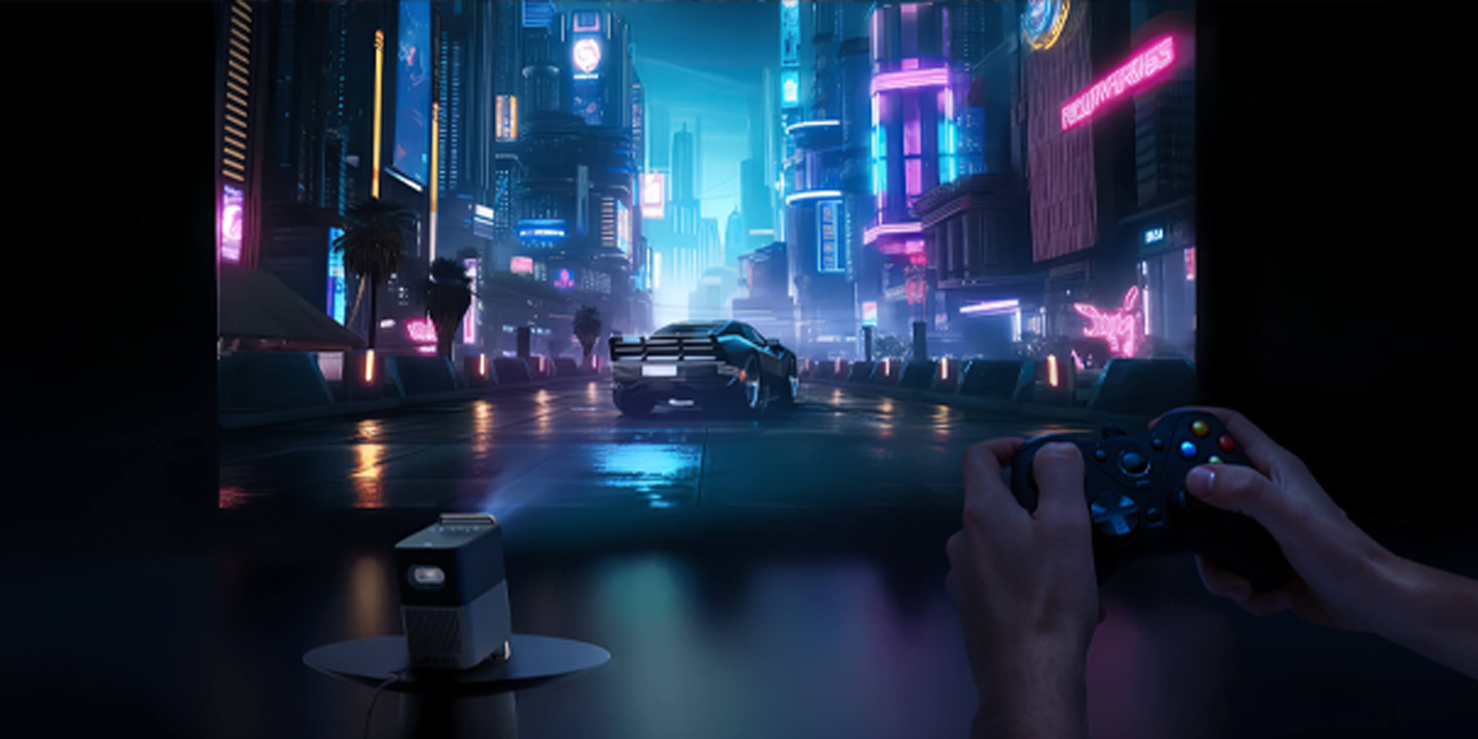 TCL PROJECTOR A1s Mini Projector used for Backyard