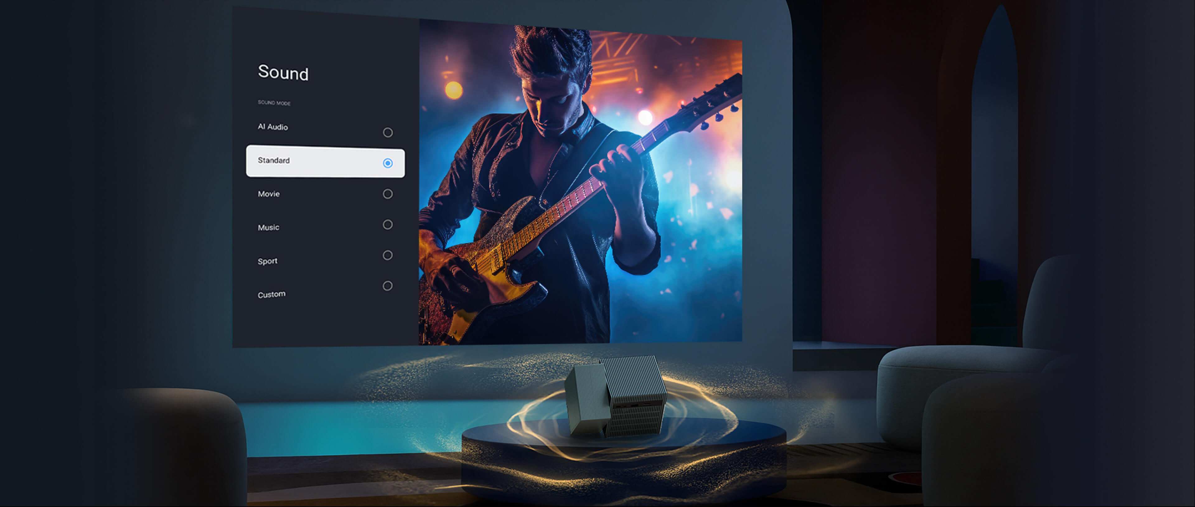 TCL PlayCube projector Switch between 4 custom-tuned modes