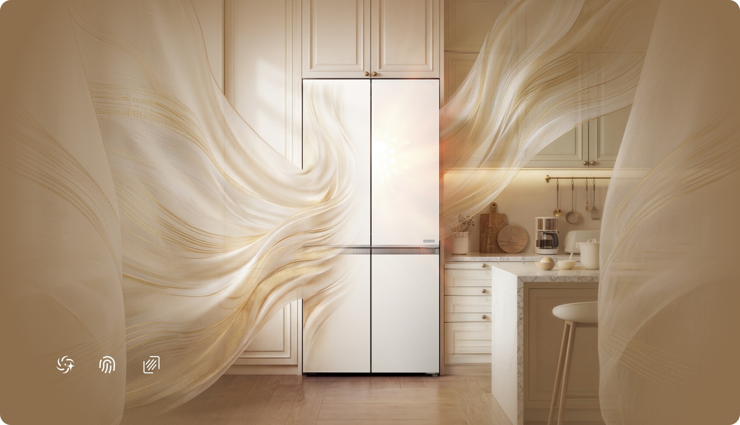 TCL Refrigerator C508CD Radiant  Satin Glass Door