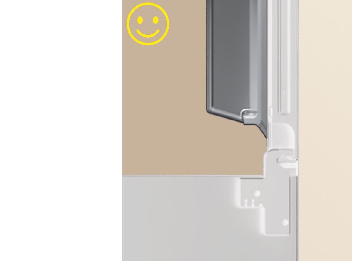 Refrigerator Stable Recessed Hinges