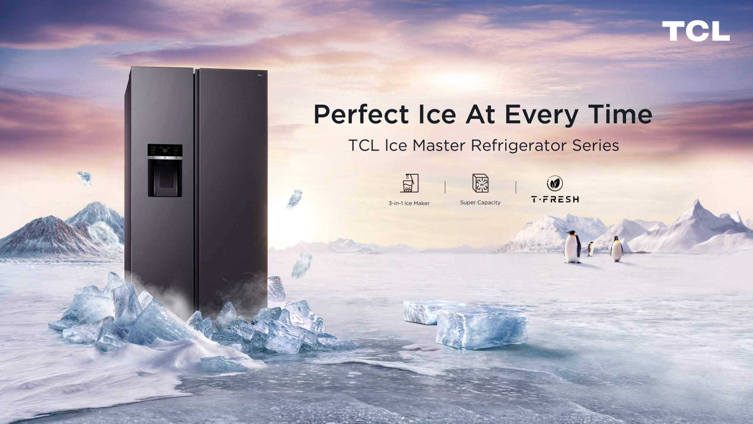 TCL Side by Side Refrigerator C575SBIM