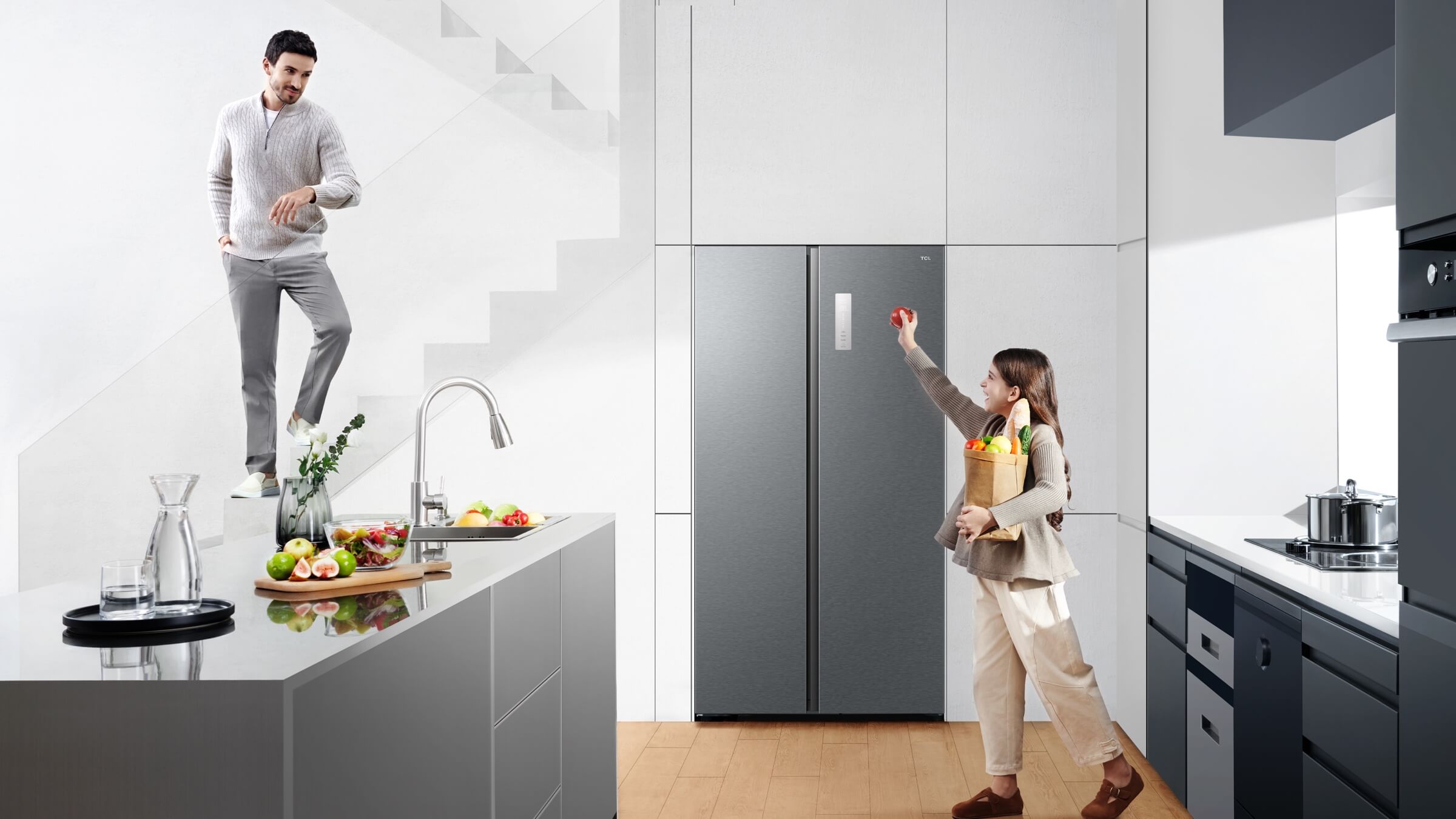 TCL C620SB-Side By Side Refrigerator 608L