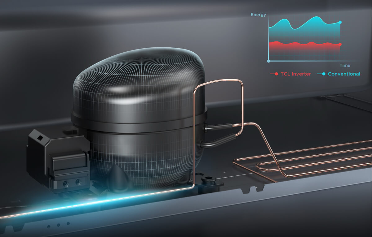 TCL P200TM Top Mount Freezer Eco Inverter efficiently