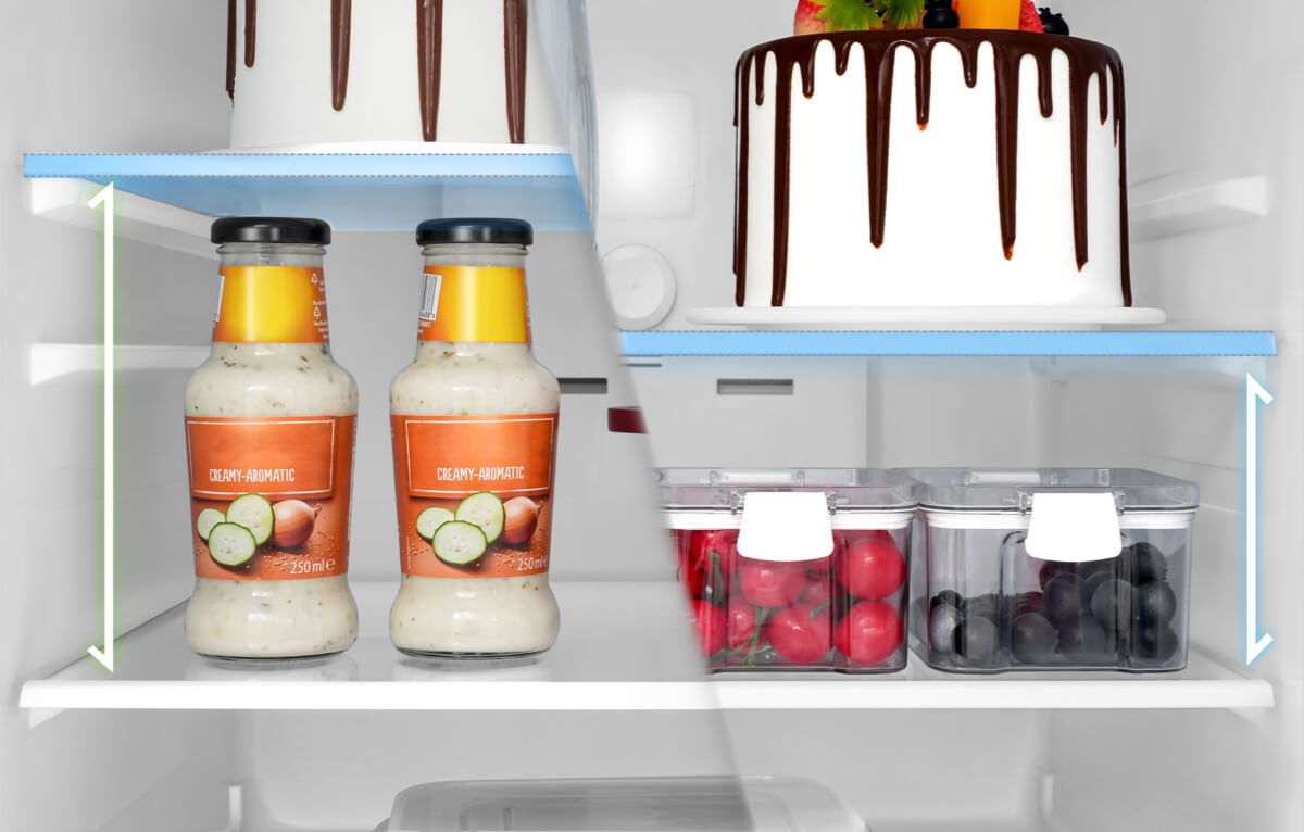 TCL P286TM Refrigerator Can Adjustable Shelf height 