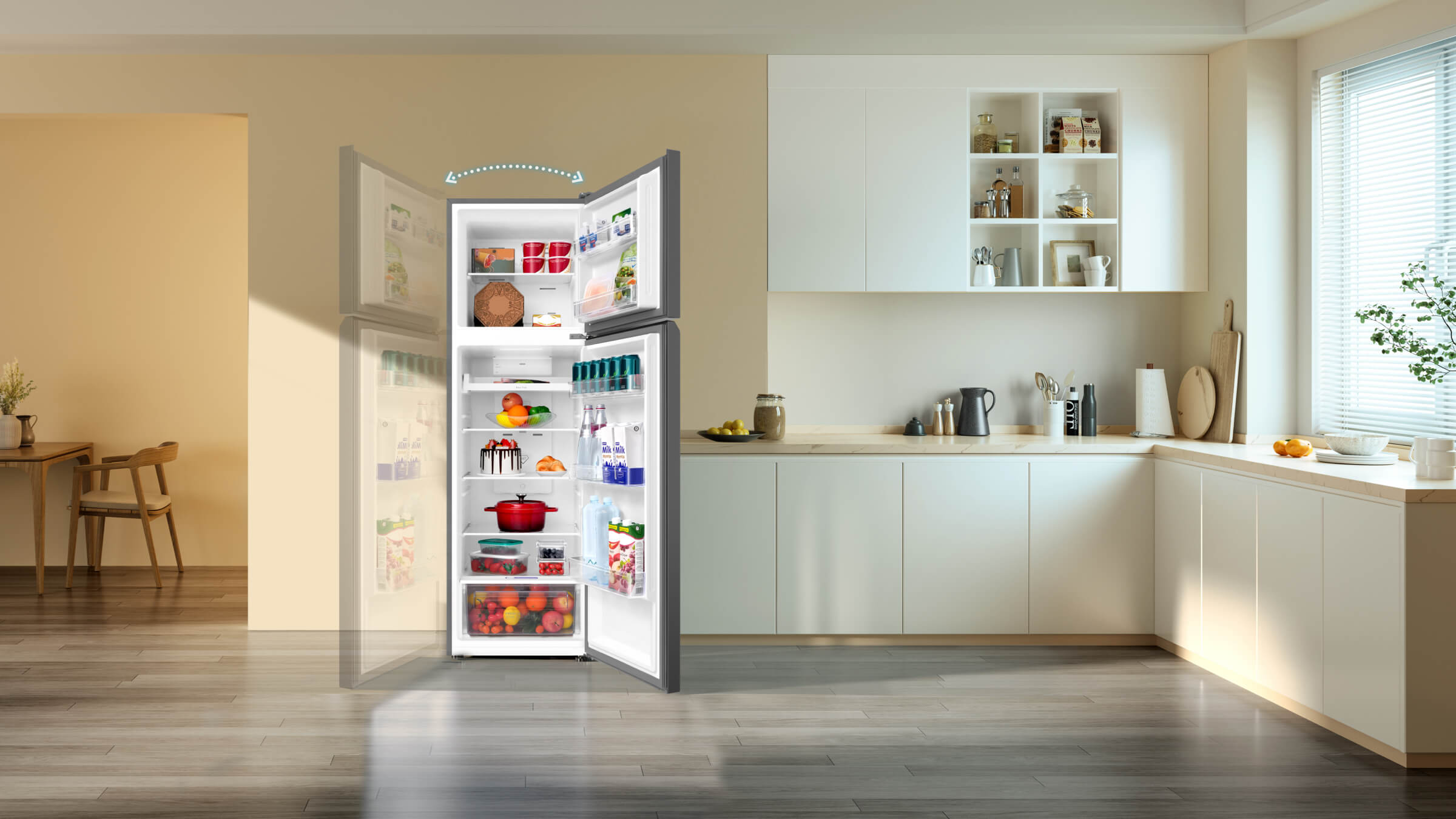 TCL P286TM Refrigerator reverse the door direction as needed