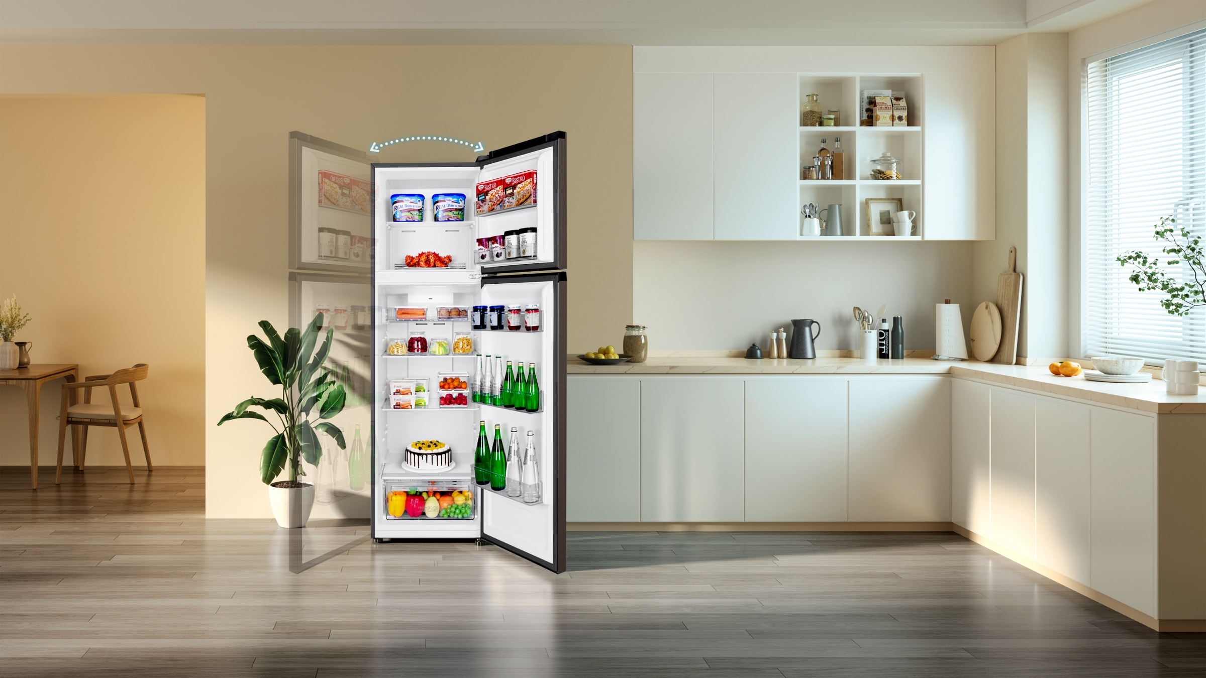 TCL C387BF Refrigerator Foldable and Reversible Glass Shelf