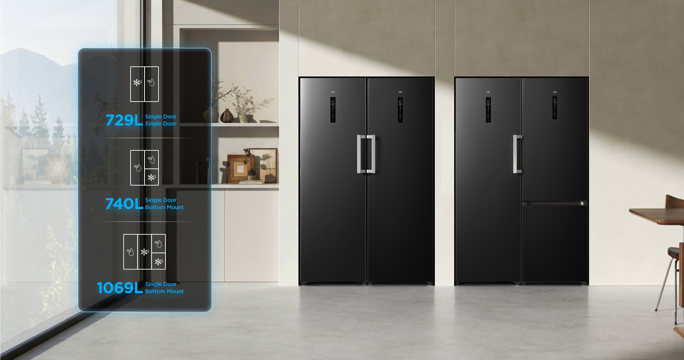 乐竟体育 C387BF Refrigerator Three temperature settings