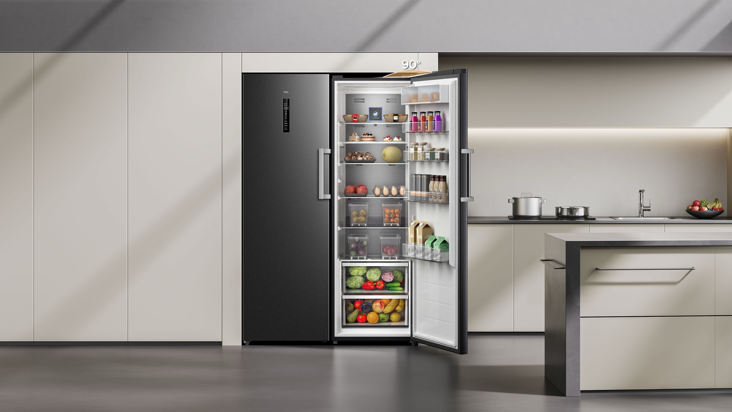 TCL Upright Fridge P400UF