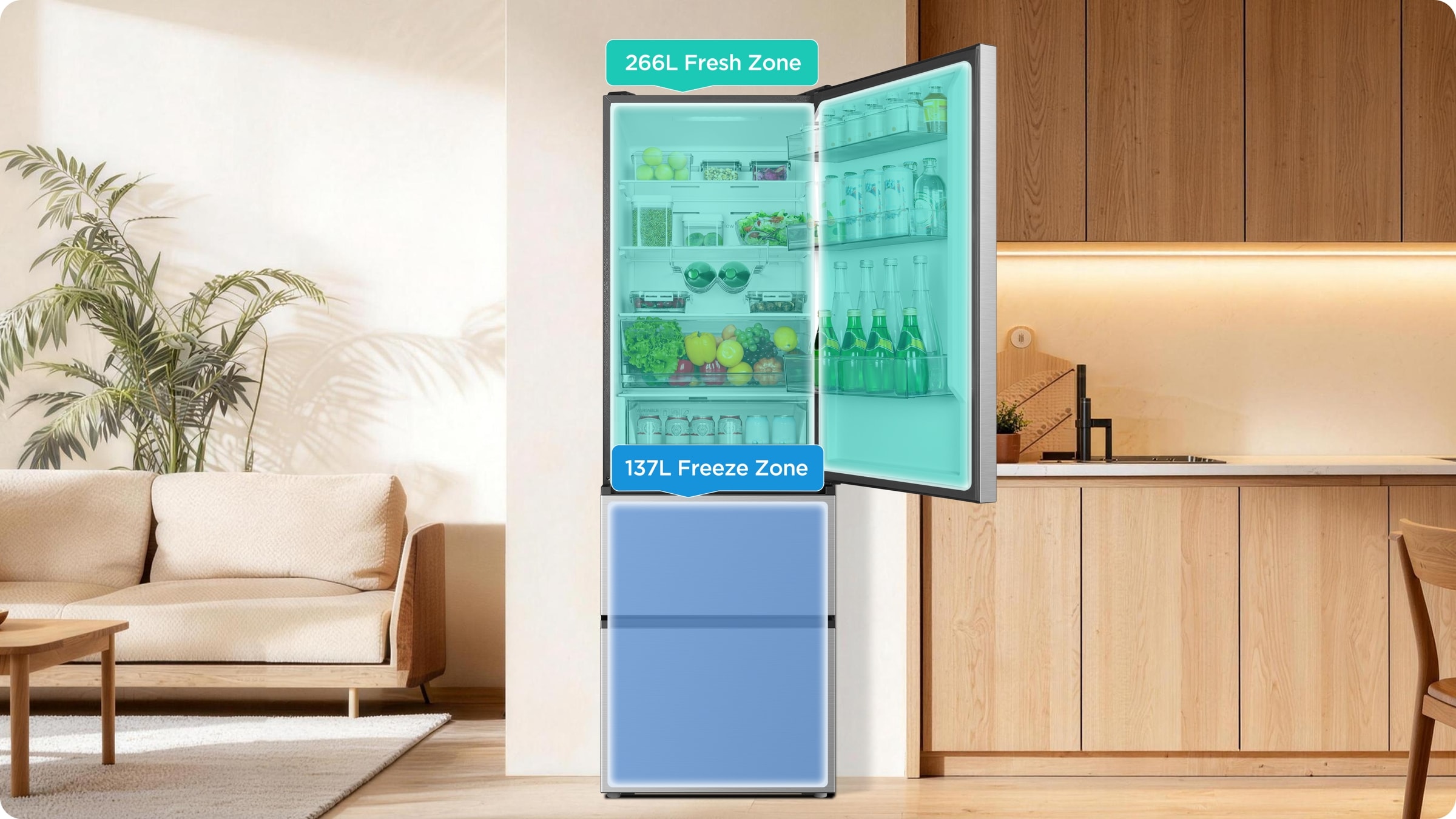 TCL Refrigerator P350BF 350L total efficient volume