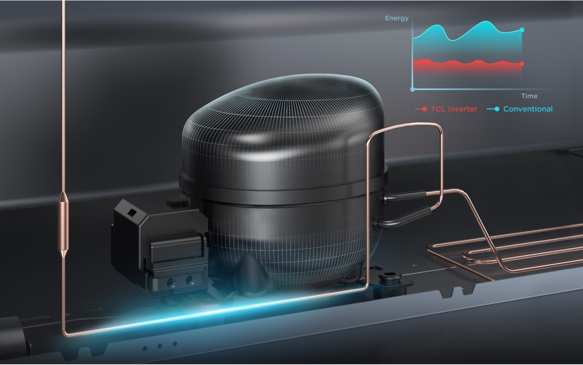 TCL P425TM Top Mount Refrigerator Eco Inverter