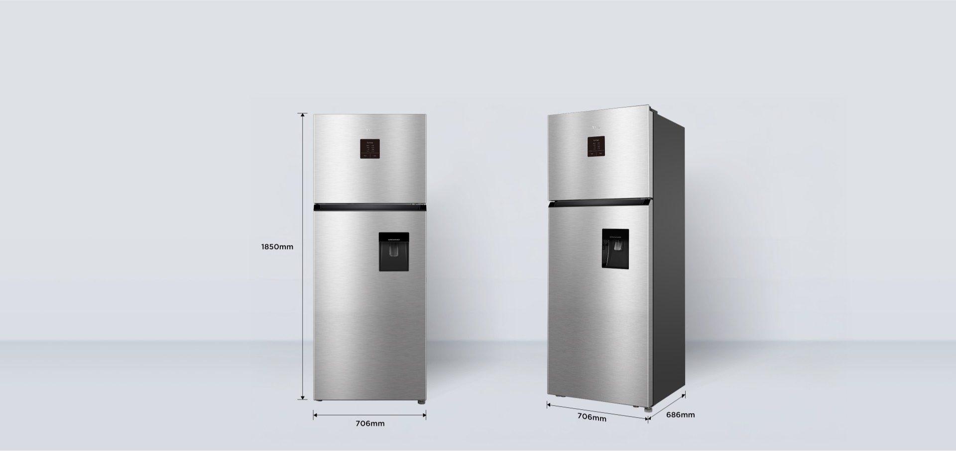TCL P465TMD Top Mount Refrigerator dimensions 