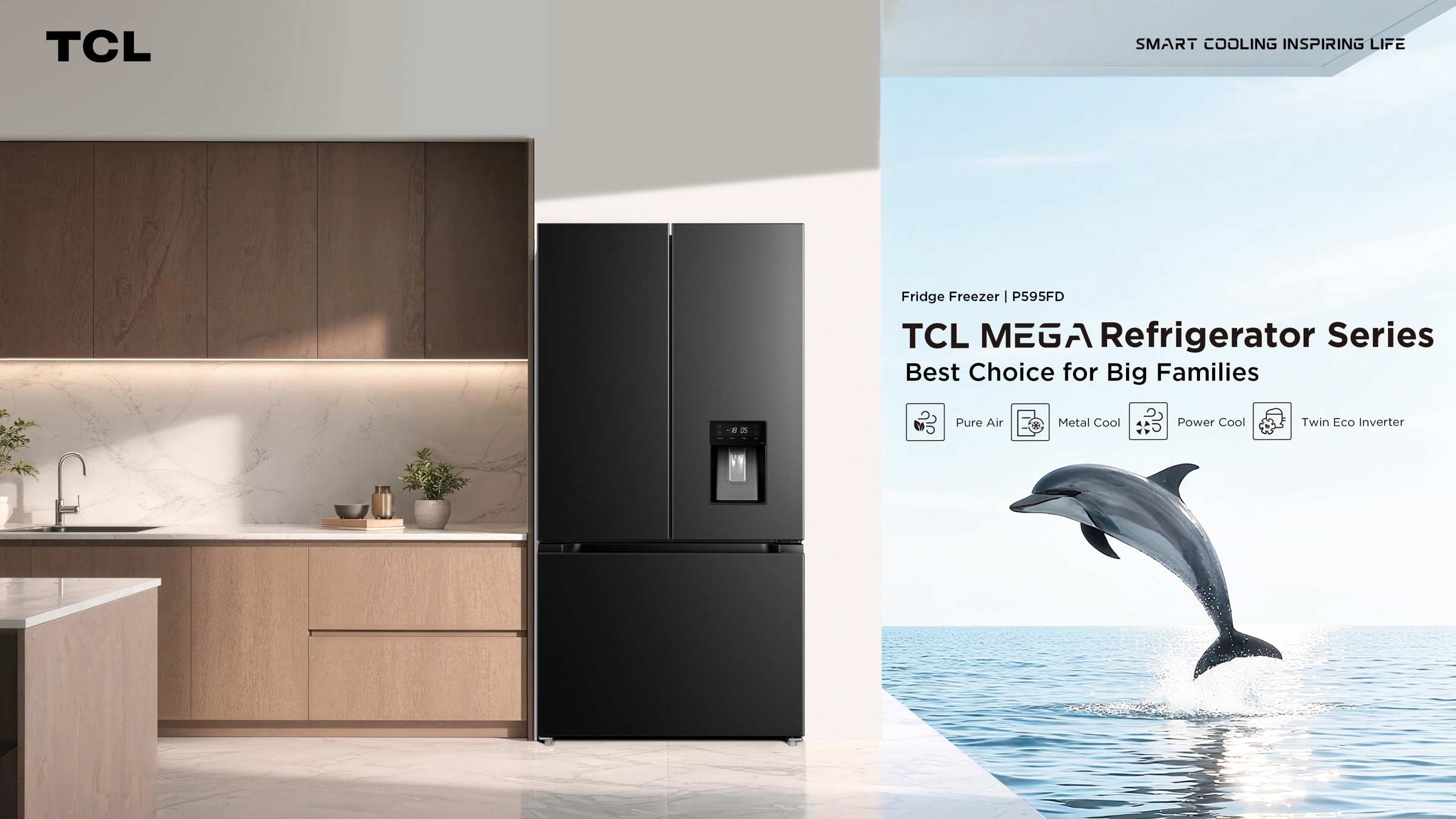 TCL P595FD Multi-Door Super Capacity Refrigerator