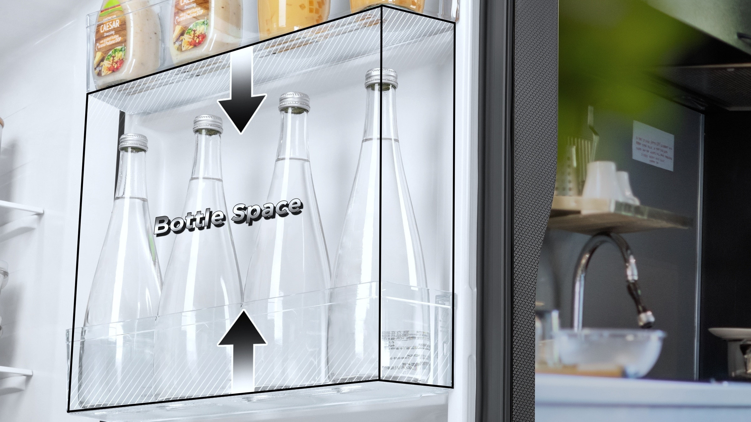 TCL P650SB Refrigerator Convenient Storage for Bottles and Jugs