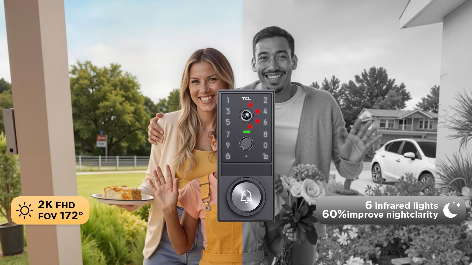 TCL D1 Max Video Smart Lock 172° ultra-wide 2K camera