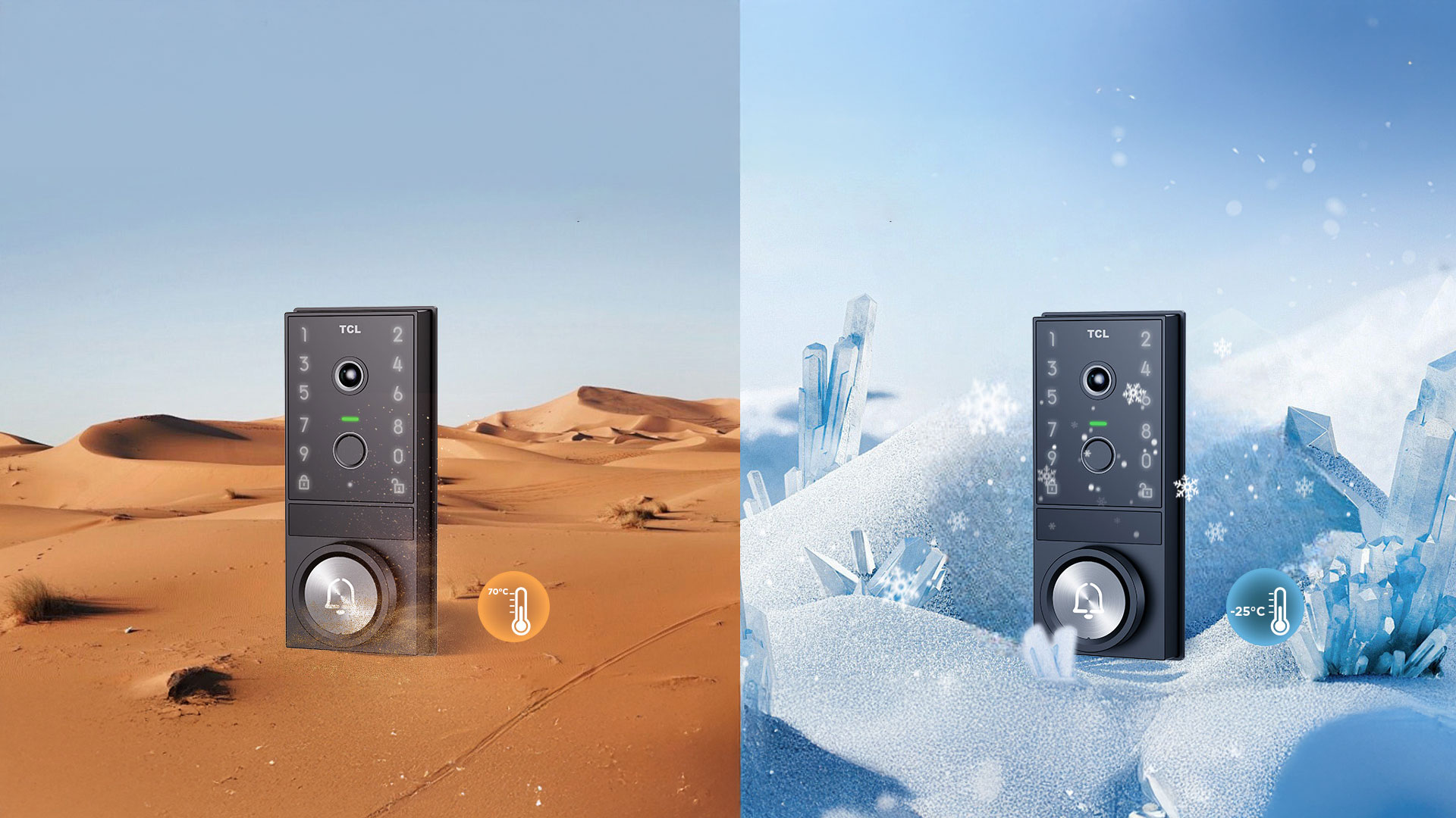 TCL D1 Max Smart Lock All-Climate Guard: -25°C to 70°C