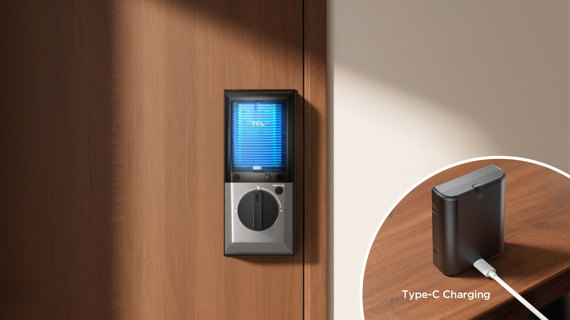 TCL Smart Lock D1, serrure de porte avant intelligente sans clé à empreintes digitales avec pêne dormant à clavier, Wi-Fi intégré, fonctionne avec Alexa, installation facile, télécommande