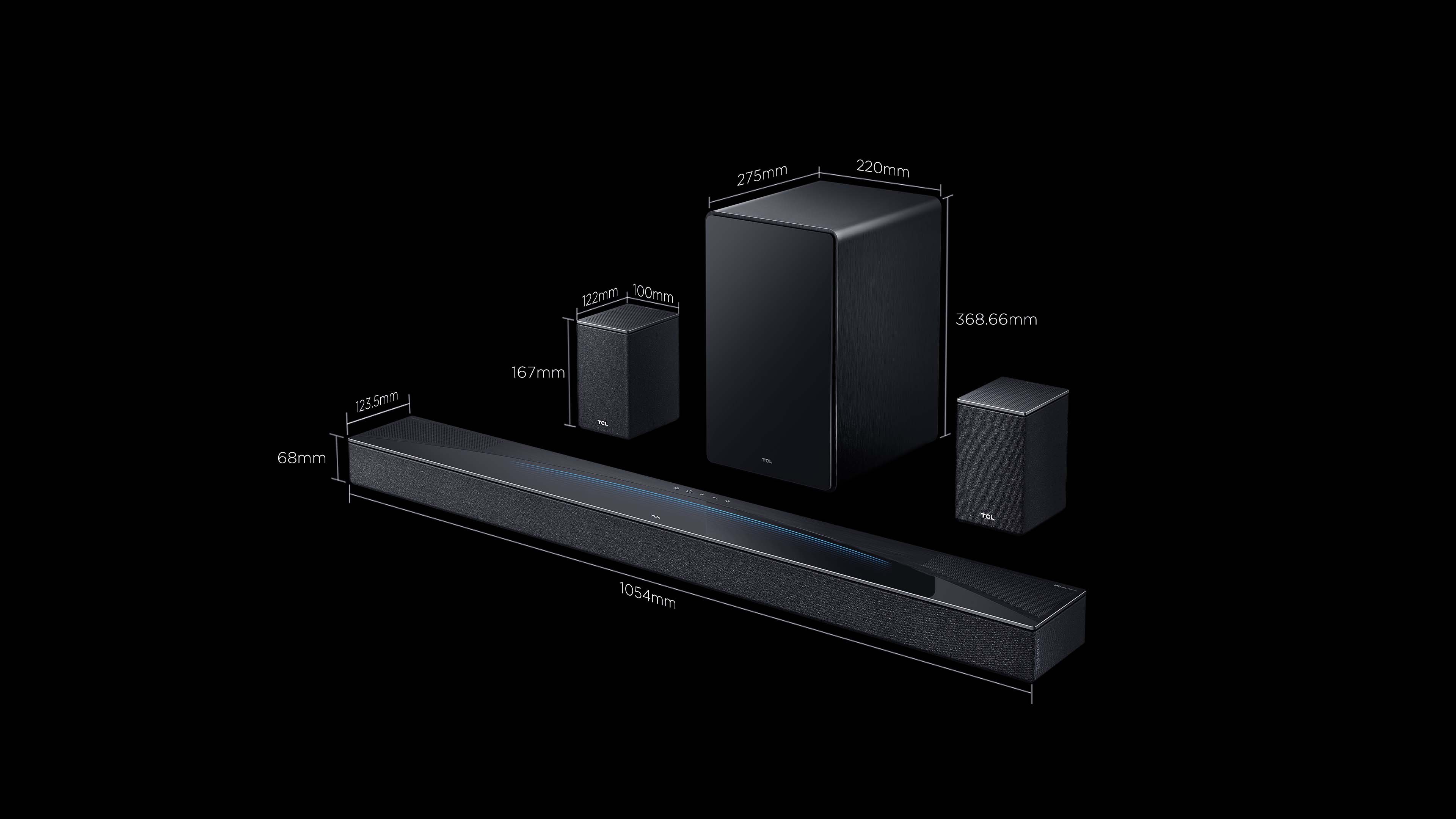 TCL 【Q85H Pro 7.1.4chサウンドバー ×1】 TCL、Dolby Atmos対応7.1.4chサウンドバー「Q85H Pro」。約76800