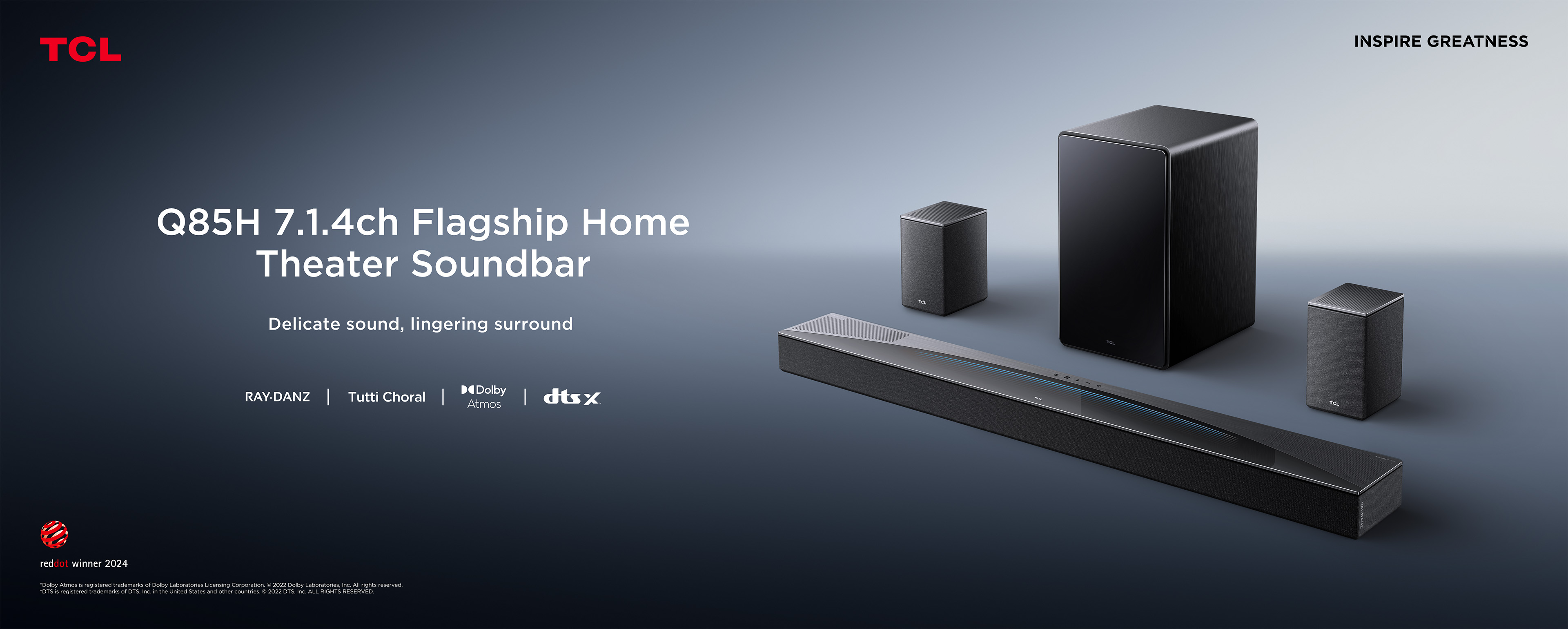 TCL 【Q85H Pro 7.1.4chサウンドバー ×1】 TCL Q85H 7.1.4 Flagship Home Theater Soundbar | TCL Global