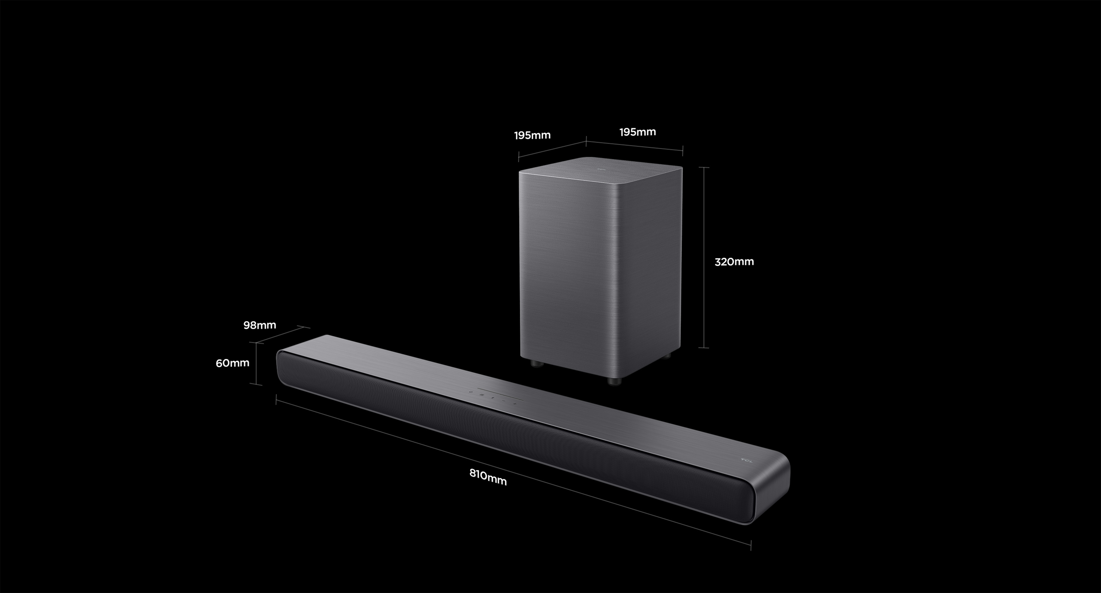TCL INSPIRE GREATNESS 2.1chサウンドバー TCL Soundbar S642W | 2.1 Channel Dolby Atmos Soundbar with