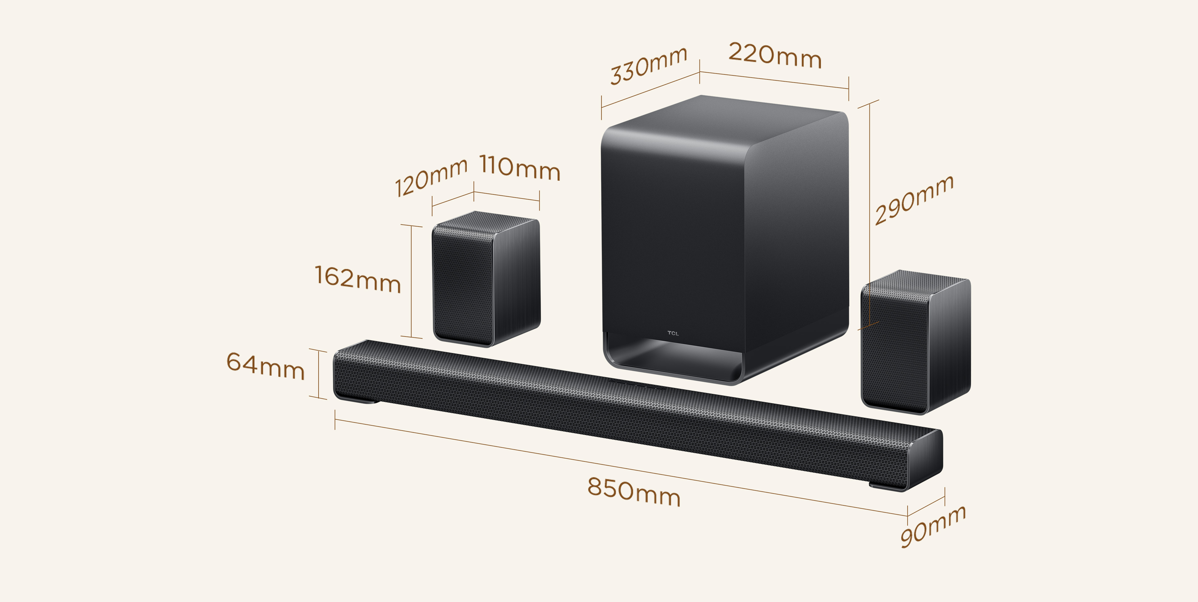 TCL A65K Product Size