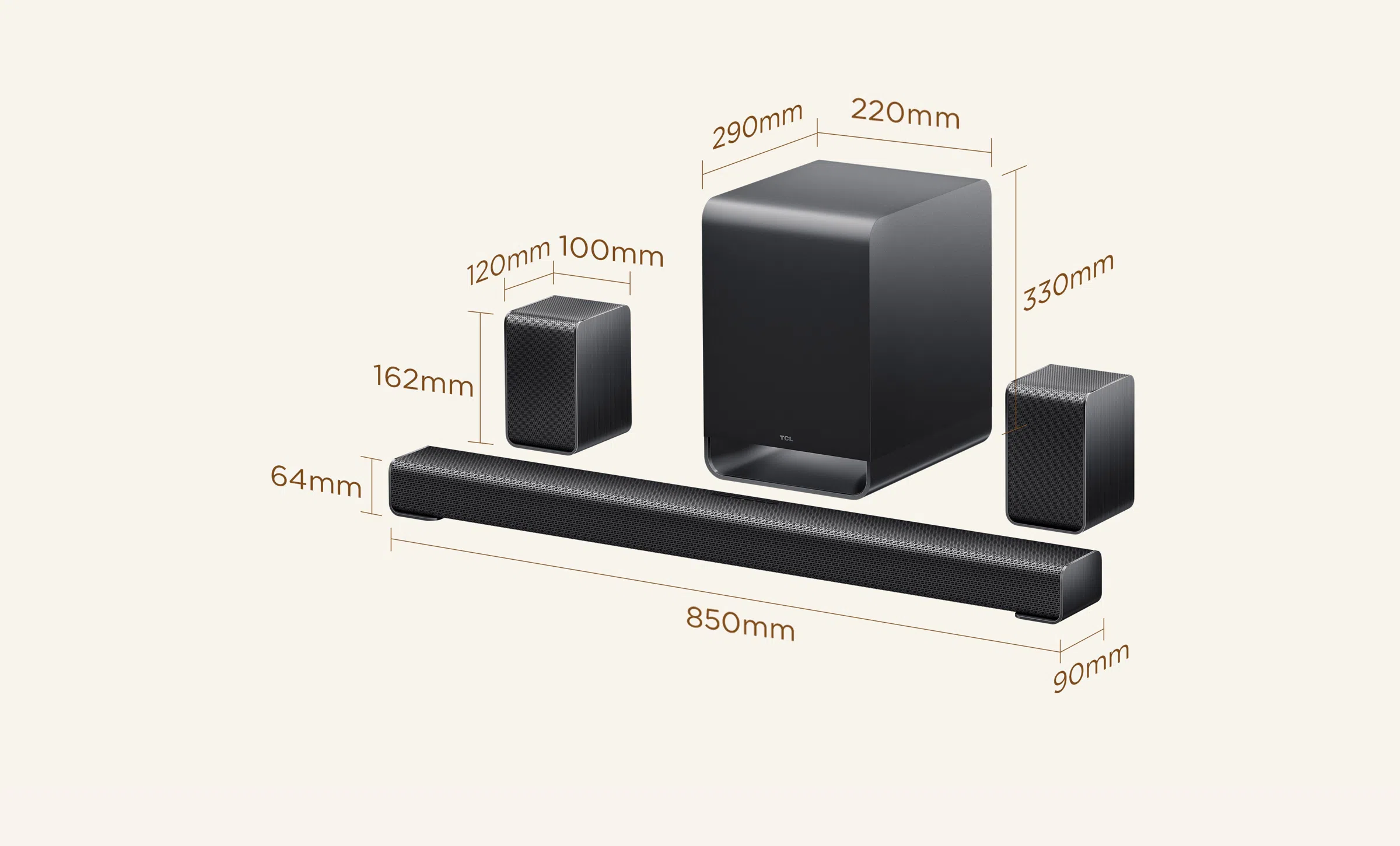 TCL A65K Product Size