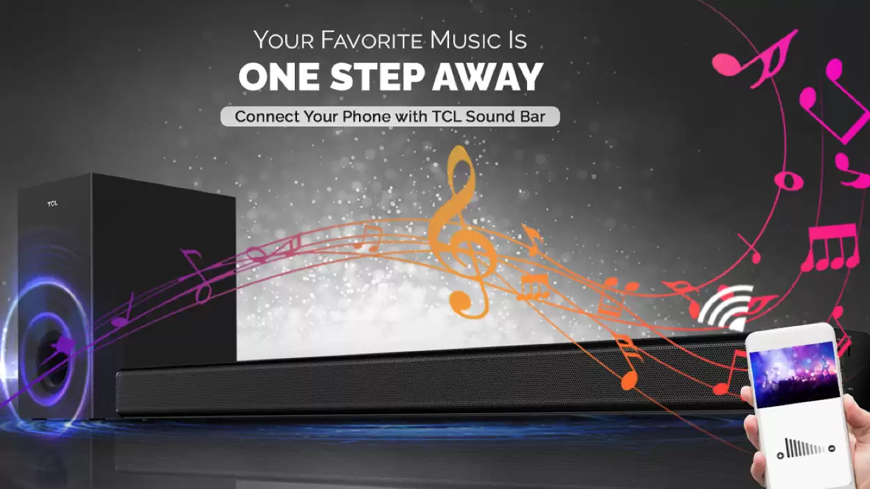 TCL Soundbar: Wirelessly Play Music from Phone