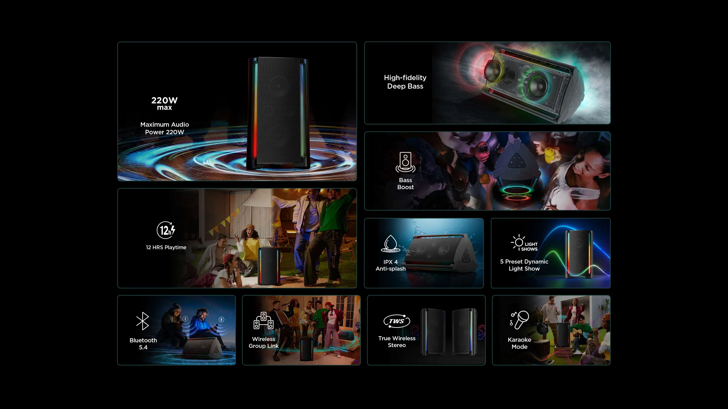 TCL TP200K Powerful Sound Party Speaker Key features