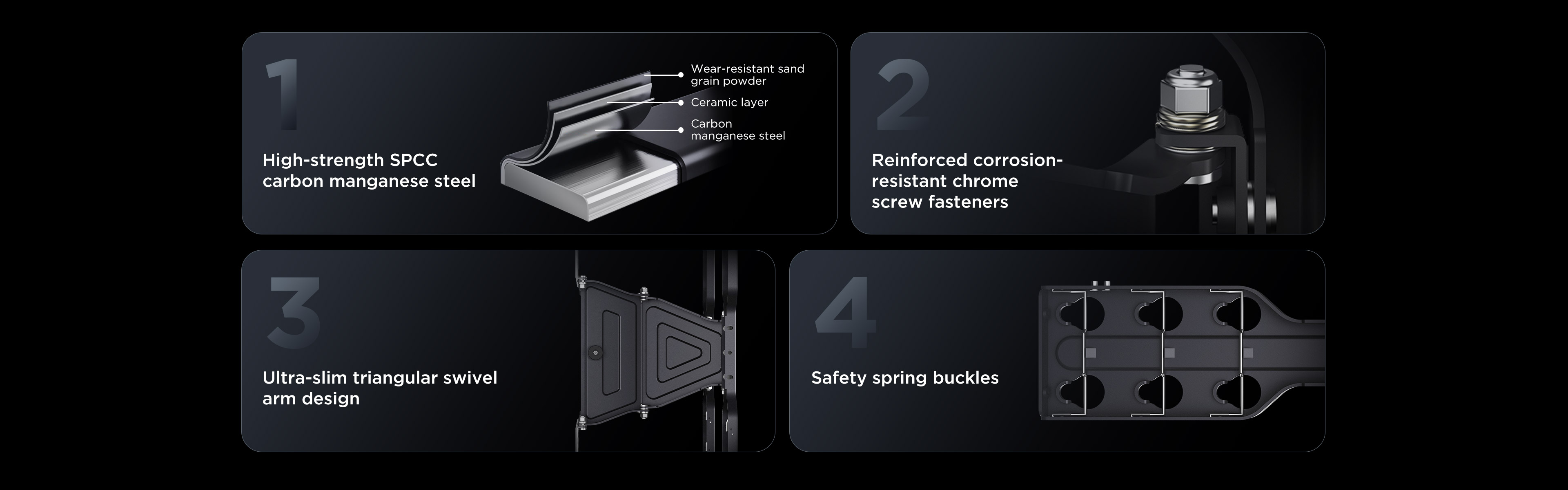 stable load-bearing support of the flat display