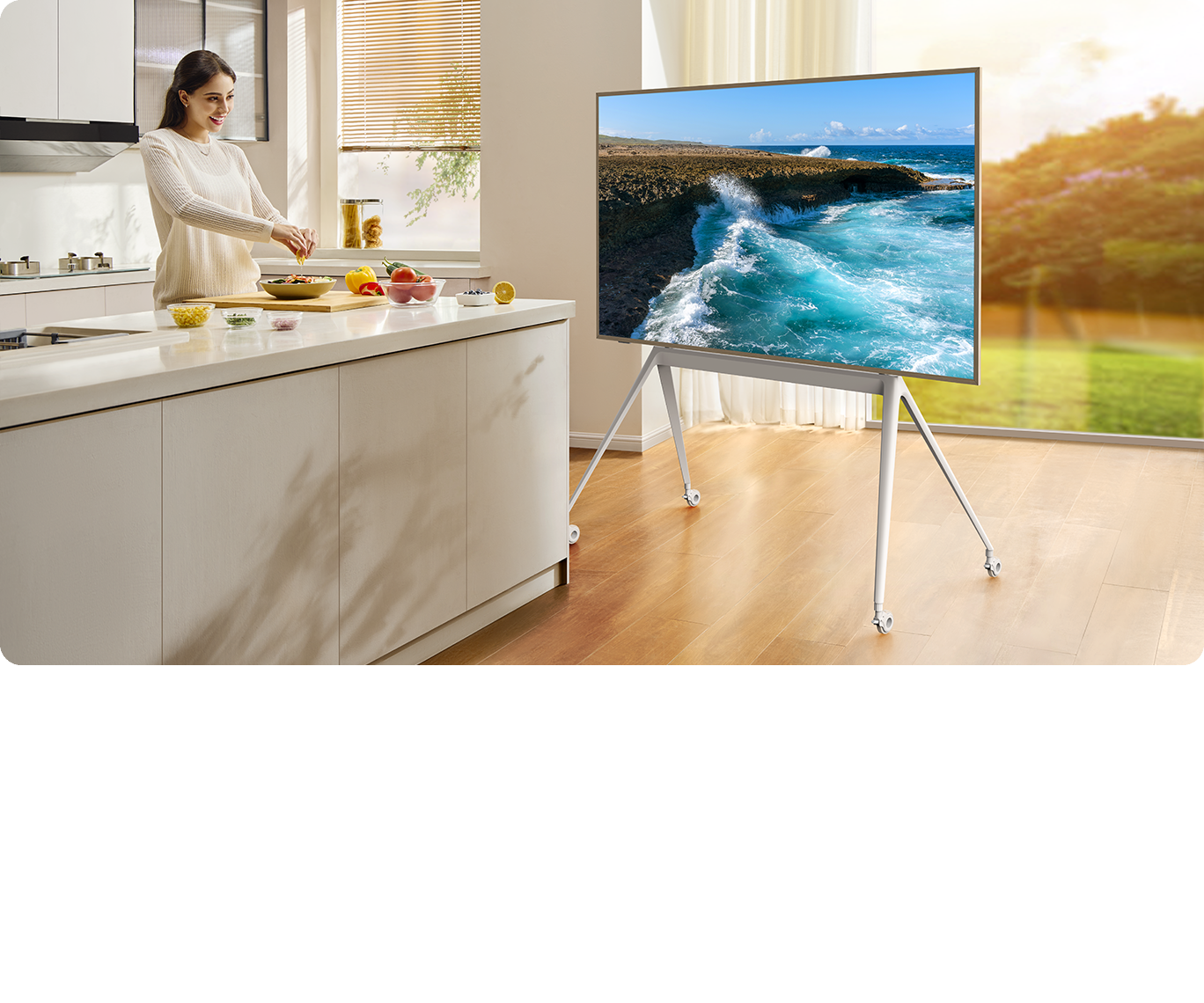 未使用　可動式スタンド付きTCL A300W フレームレス壁掛けTV 55インチ 未使用 可動式スタンド付きTCL A300W フレームレス壁掛けTV 55インチ
