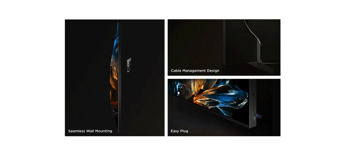 seamlessly wall-mounted