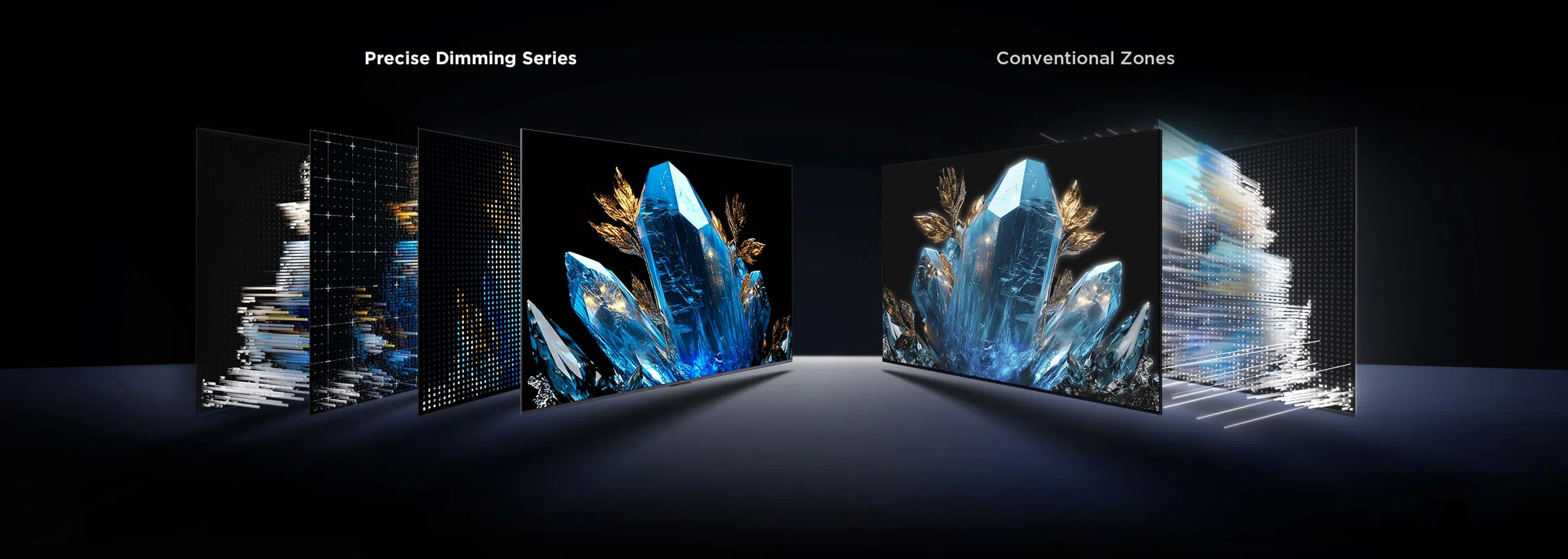 Precise Dimming Series Up to 312 Zones vs. conventional zones