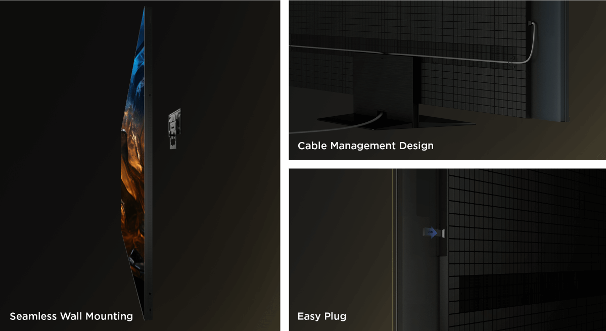 seamlessly wall-mounted