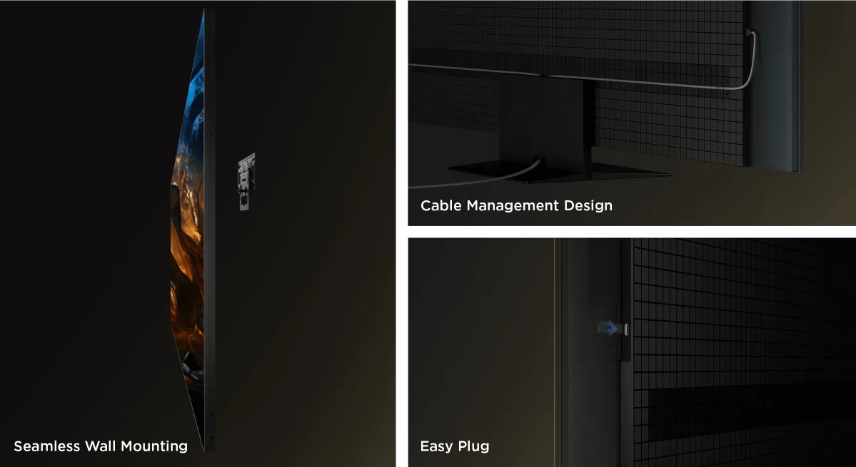 עיצוב דק במיוחד, מותקן על הקיר בצורה חלקה