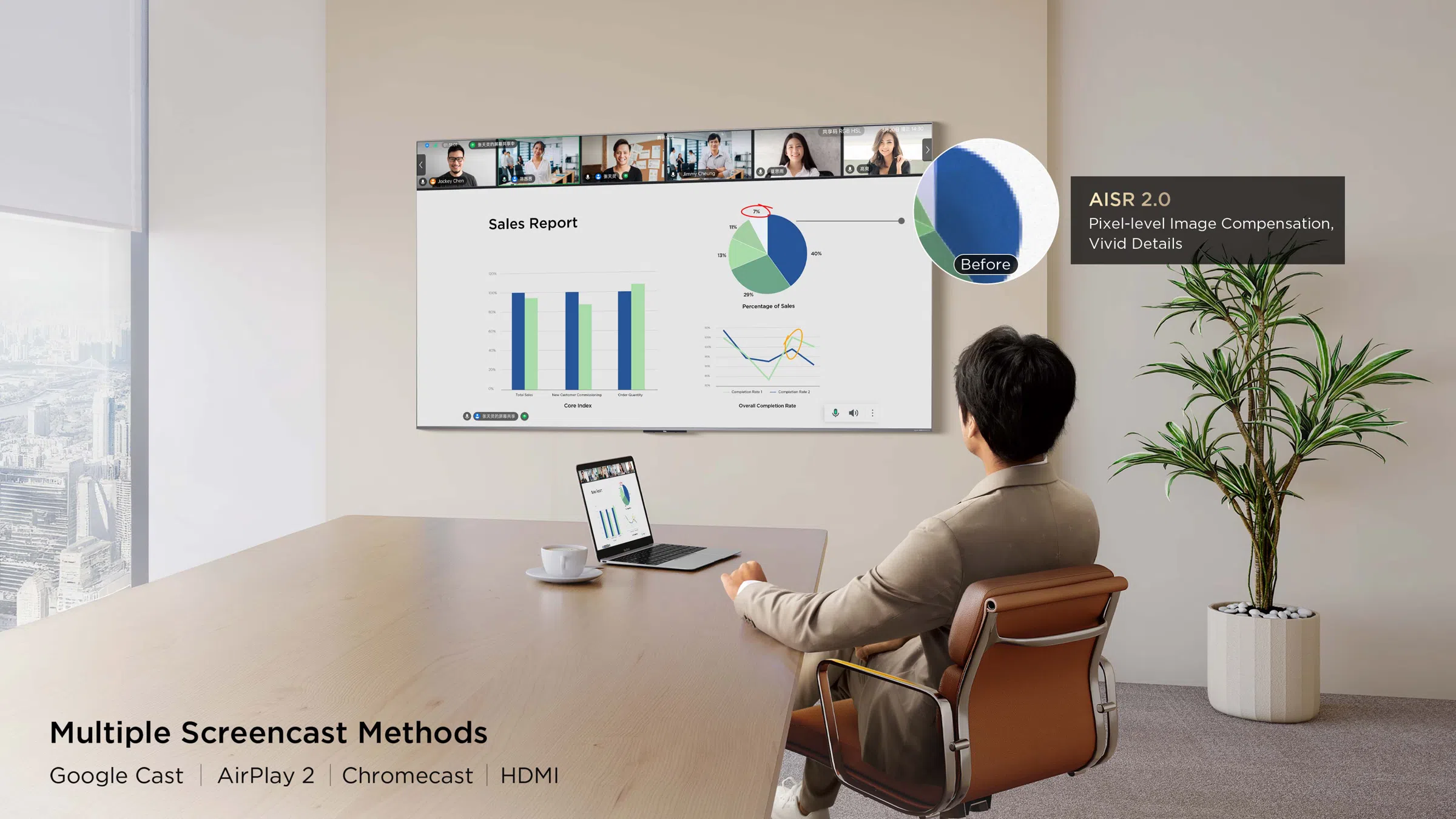C8K TV AI Office Agentטלוויזיה חכמה C8K Premium QD-MiniLED מבית TCL