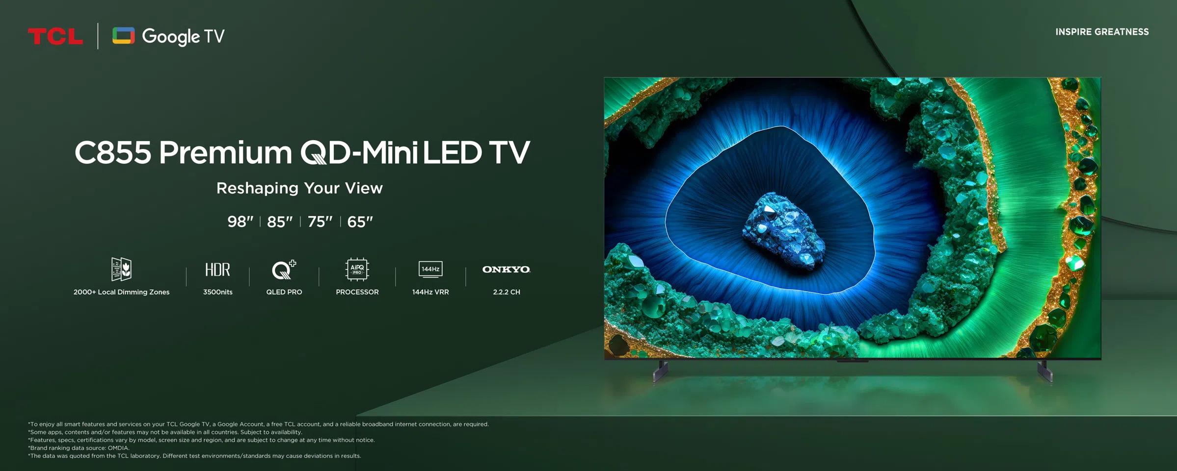 Top banner of C855 Premium QD-Mini LED 4K TV