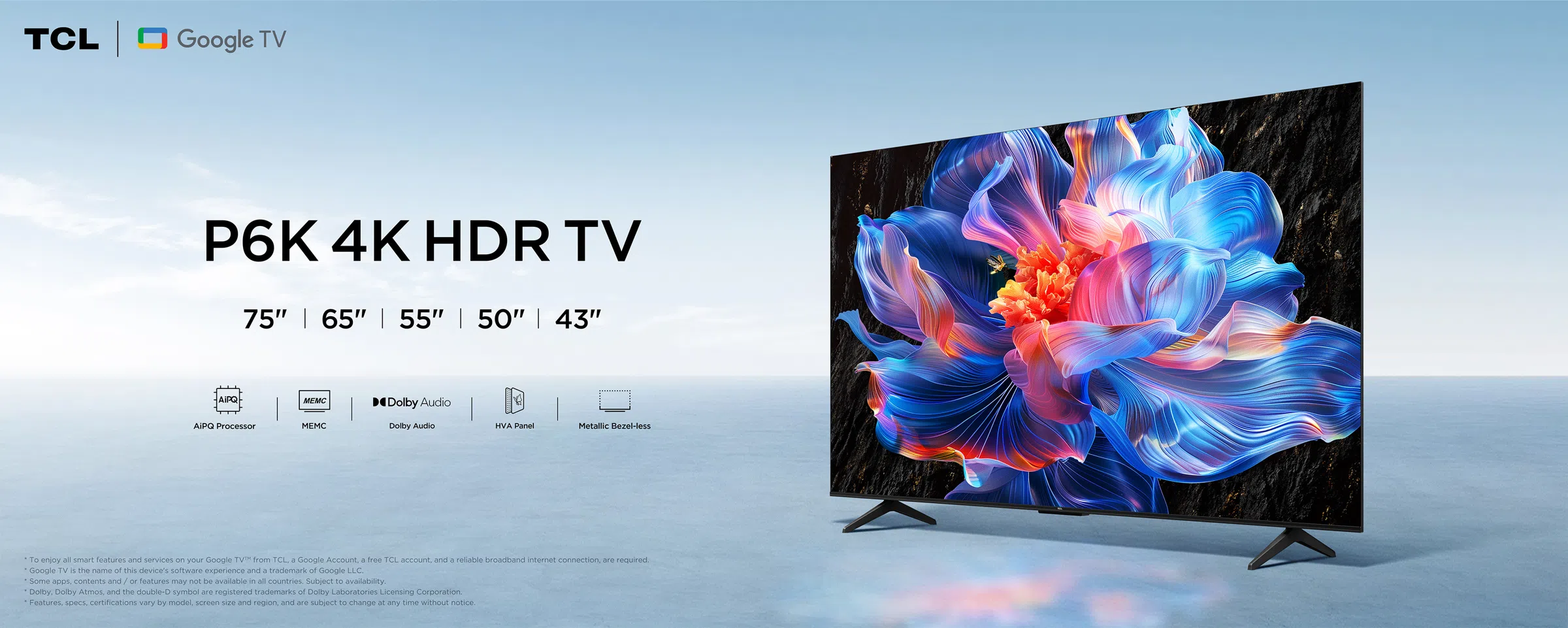 TCL 55Inch Smart TV Black 55P6K