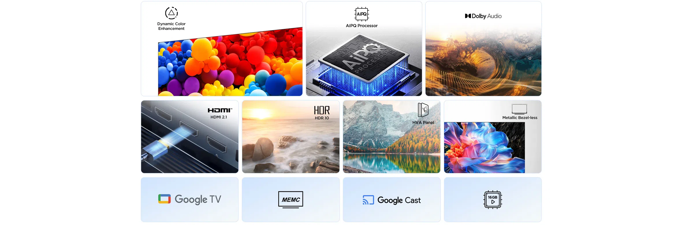 TCL43v6c 4k hdr's specs image. Available in the kenyan market.